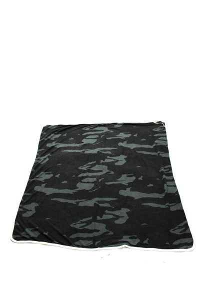 Monrow Unisex Camouflage Print Light Blanket Black Grey Cotton Blend 43"X45"