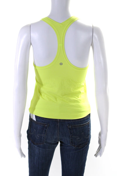 Lululemon Womens Scoop Neck Racerback Activewear Tank Top Yellow Size S