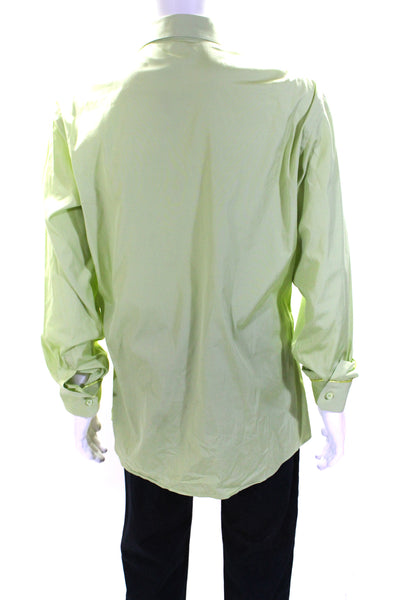 Versace Green Mens Button Front Collared Long Sleeve Shirt Green Size IT 54