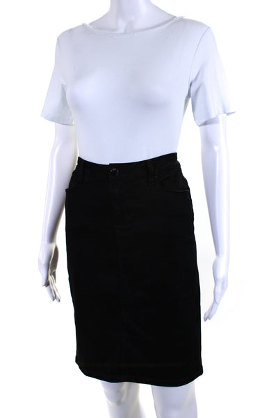 Joes Womens Cotton Buttoned Zipped Straight Flat Front Skirt Black Size EUR26