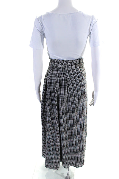 Ava & Lu Womens Side Zip Check Print Maxi Skirt Black White Size Small