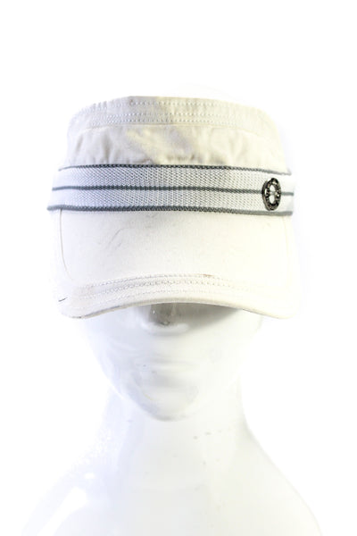 Adidas by Stella McCartney Womens Silver Tone Visor Hat White Cotton One Size