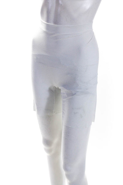 Scarlett Blue Chantelle Spanx Womens High Waisted Athletic Shorts White Size Lar