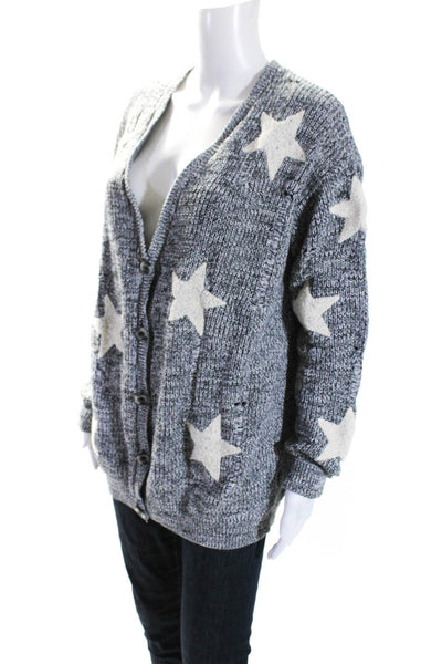 Karssen Zoe Karssen Women's Long Sleeves V-Neck Button Up Cardigan Gray Size S