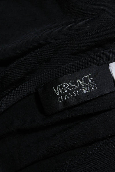 Versace Classic V2 Mens Short Sleeve V Neck Logo Knit Tee Shirt Black Medium