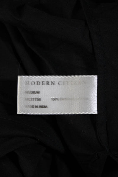 Modern Citizen Womens 3/4 Puff Sleeve V Neck Top Blouse Black Size Medium