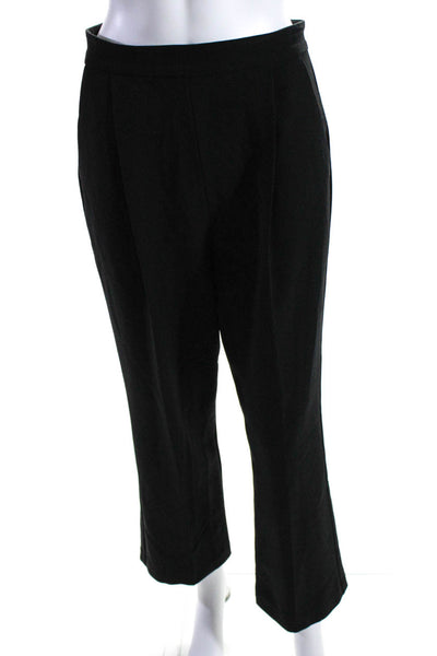 Black Halo Womens High Waist Wide Leg Cropped Pants Black Size 8