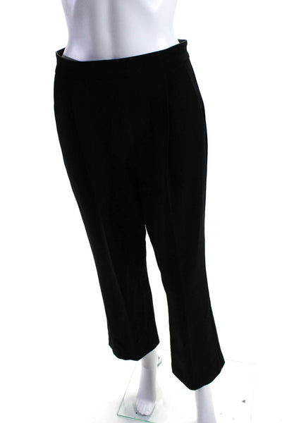 Black Halo Womens High Waist Wide Leg Cropped Pants Black Size 8