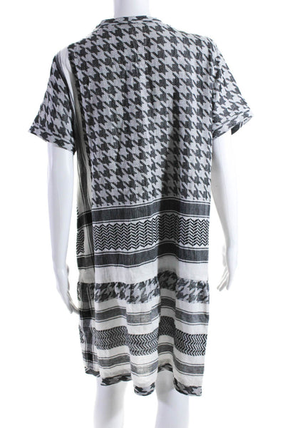 Cecilie Copenhagen Womens Houndstooth Jacquard Shift Dress Black White Medium