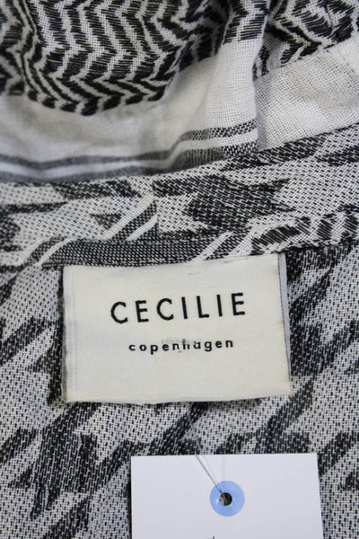 Cecilie Copenhagen Womens Houndstooth Jacquard Shift Dress Black White Medium