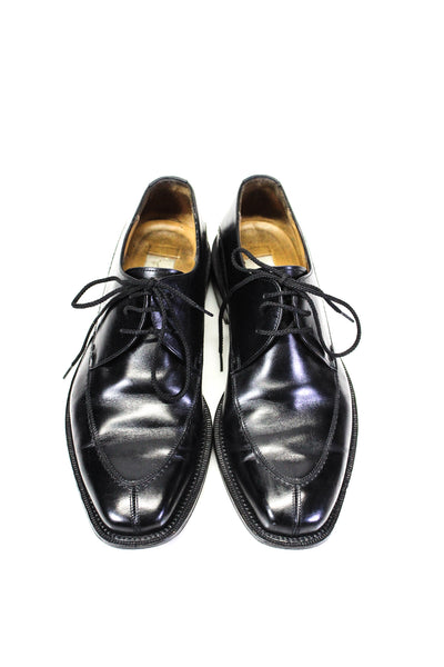 Mezlan Mens Leather Almond Toe Derby Dress Shoes Black Size 8 W