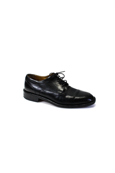 Cole Haan Mens Almond Toe Derby Dress Shoes Black Size 8.5 Wide