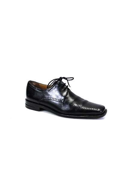 Mezlan Mens Square Toe Derby Dress Shoes Black Leather Size 8 Wide