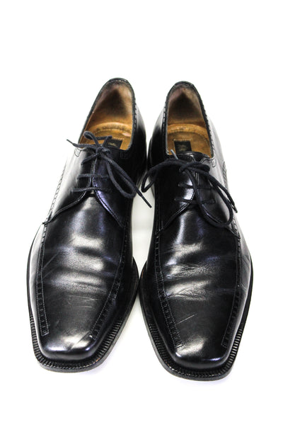 Mezlan Mens Square Toe Derby Dress Shoes Black Leather Size 8 Wide