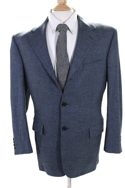 Zanella Mens Wool Collared Buttoned Long Sleeve Blazer Jacket Gray Size EUR40