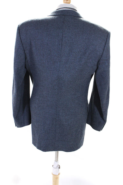 Zanella Mens Wool Collared Buttoned Long Sleeve Blazer Jacket Gray Size EUR40