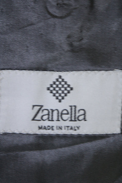 Zanella Mens Striped Textured Collared Buttoned Darted Blazer Gray Size EUR40