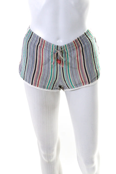 Marc Jacobs Womens Low Rise Drawstring Striped Shorts Multicolor Size XS