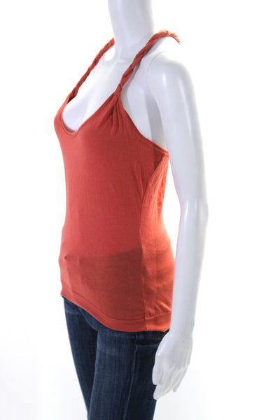 Stella McCartney Womens Twisted Strap Racerback Knit Tank Top Orange Size FR 40