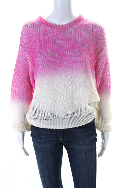 Nude Womens Crew Neck Thick Knit Long Sleeve Sweater Pink Size Medium