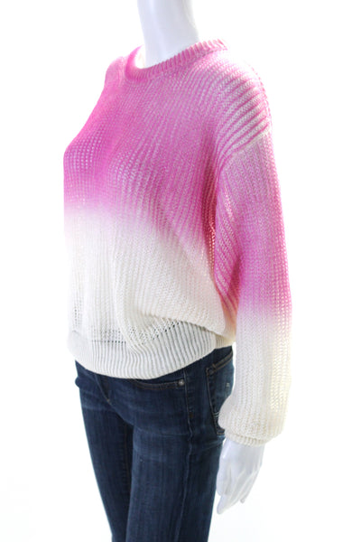 Nude Womens Crew Neck Thick Knit Long Sleeve Sweater Pink Size Medium