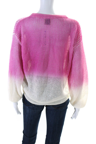 Nude Womens Crew Neck Thick Knit Long Sleeve Sweater Pink Size Medium