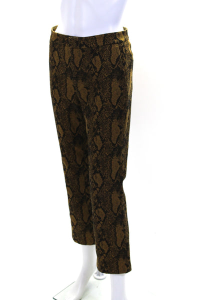 Joie Womens Mid Rise Snakeskin Print Jacquard Skinny Pants Brown Size 4