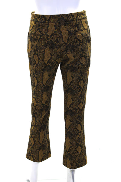 Joie Womens Mid Rise Snakeskin Print Jacquard Skinny Pants Brown Size 4