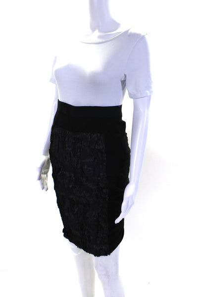 BCBG Max Azria Womens Knee Length Ponte Pencil Skirt Black Size Extra Small