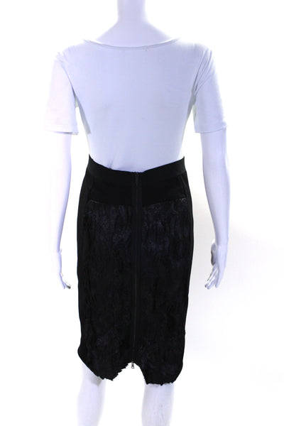 BCBG Max Azria Womens Knee Length Ponte Pencil Skirt Black Size Extra Small