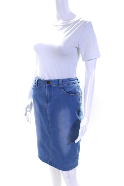 We Love Denim Renuar Womens Knee Length Denim Pencil Skirt Blue Size IT 40