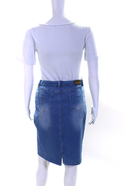 We Love Denim Renuar Womens Knee Length Denim Pencil Skirt Blue Size IT 40