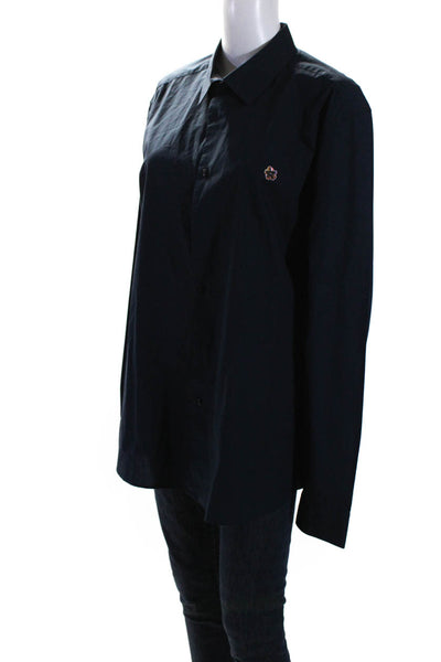 Ted Baker London Womens Collared Long Sleeves Button Down Shirt Navy Blue Size 6