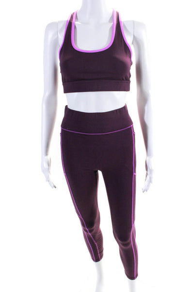 All Access Womens Tapered Leg Elastic Waist Athletic Set Pink Size Medium