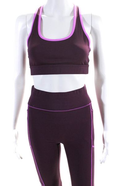 All Access Womens Tapered Leg Elastic Waist Athletic Set Pink Size Medium