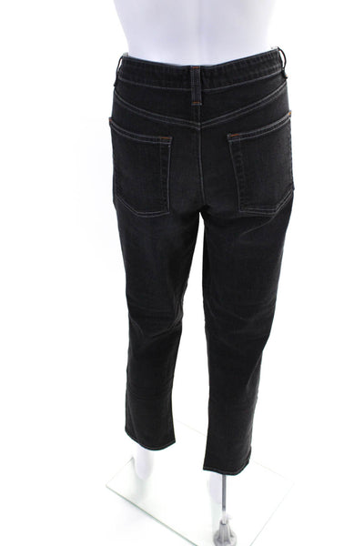 Eileen Fisher Womens Zipper Fly Straight Leg High Rise Jeans Gray Denim Size 8