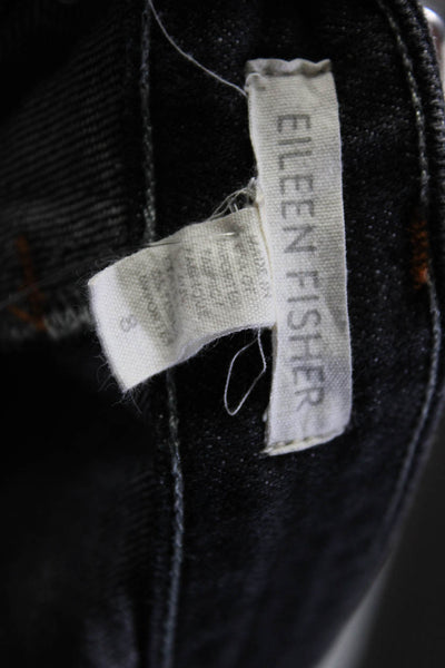 Eileen Fisher Womens Zipper Fly Straight Leg High Rise Jeans Gray Denim Size 8