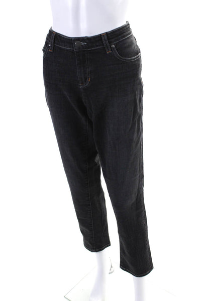 Eileen Fisher Womens Zipper Fly Denim High Rise Straight Leg Jeans Gray Size 8