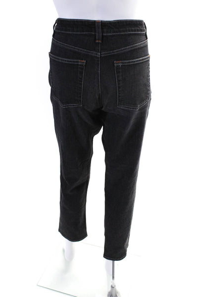 Eileen Fisher Womens Zipper Fly Denim High Rise Straight Leg Jeans Gray Size 8