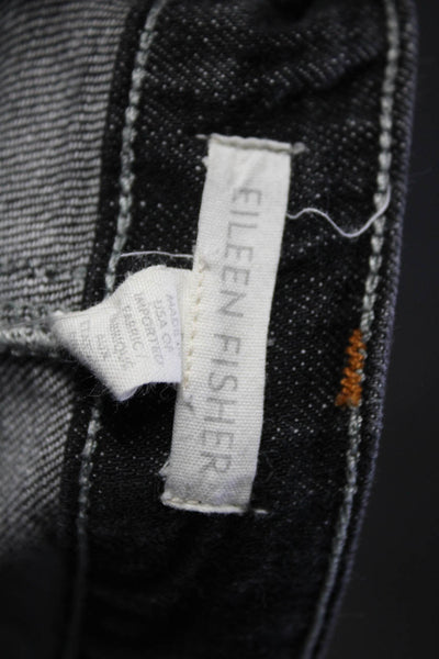 Eileen Fisher Womens Zipper Fly Denim High Rise Straight Leg Jeans Gray Size 8