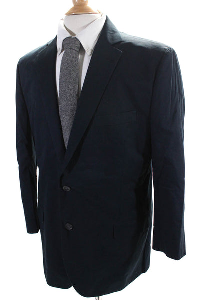 Brooks Brothers Mens Fitzgerald Blazer Jacket Navy Blue Wool Size 43 Regular