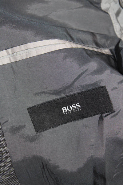 Boss Hugo Boss Mens Two Button Blazer Jacket Black Wool Size 38R