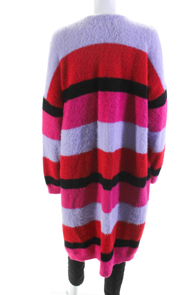 House of Harlow 1960 x Revolve Womens Stripe Cardigan Sweater Purple Pink Medium