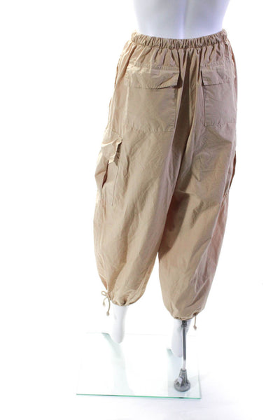 Stateside Womens High Rise Drawstring Cargo Pants Brown Cotton Size Extra Small