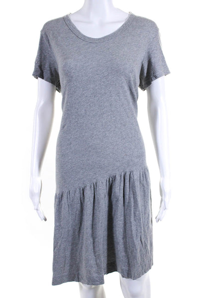 Wilt Womens Short Sleeves A Line Midi Dress Heather Gray Cotton Size Large