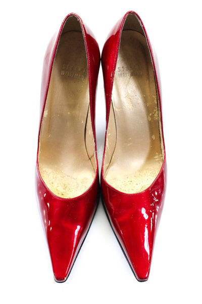 Stuart Weitzman Womens Pointed Toe Pumps Red Patent Size 8 eBay Endless Runway