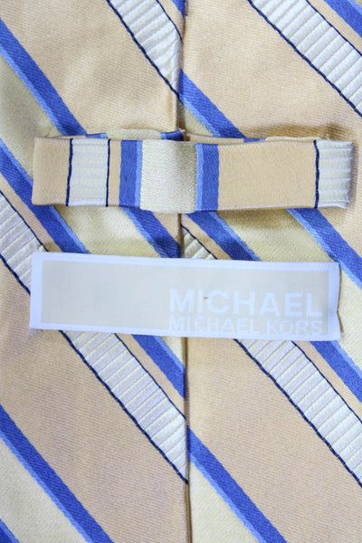 Michael Michael Kors Mens Striped Silk Tie Beige Blue eBay Endless Runway