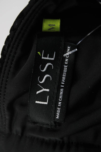 Lysse Womens Patchwork Textured Abstract Slip-On Skinny Pants Black Size M