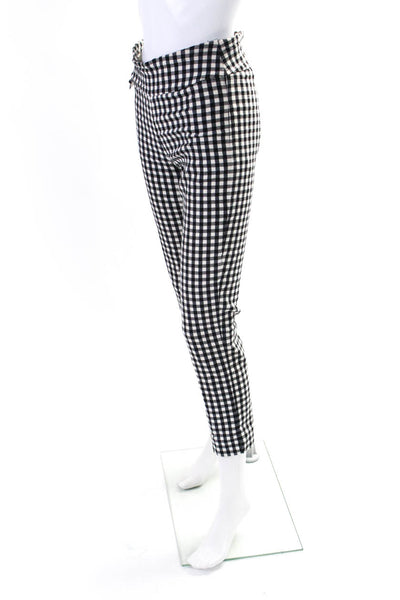 Joseph Ribkoff Womens Check Print Elastic Slip-On Straight Pants Black Size 4