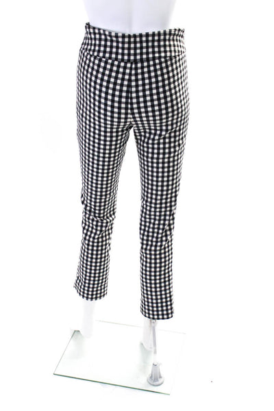 Joseph Ribkoff Womens Check Print Elastic Slip-On Straight Pants Black Size 4